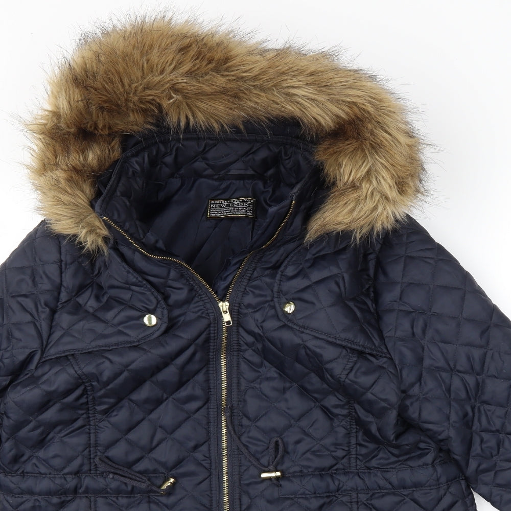 New Look Womens Blue   Parka Coat Size 16