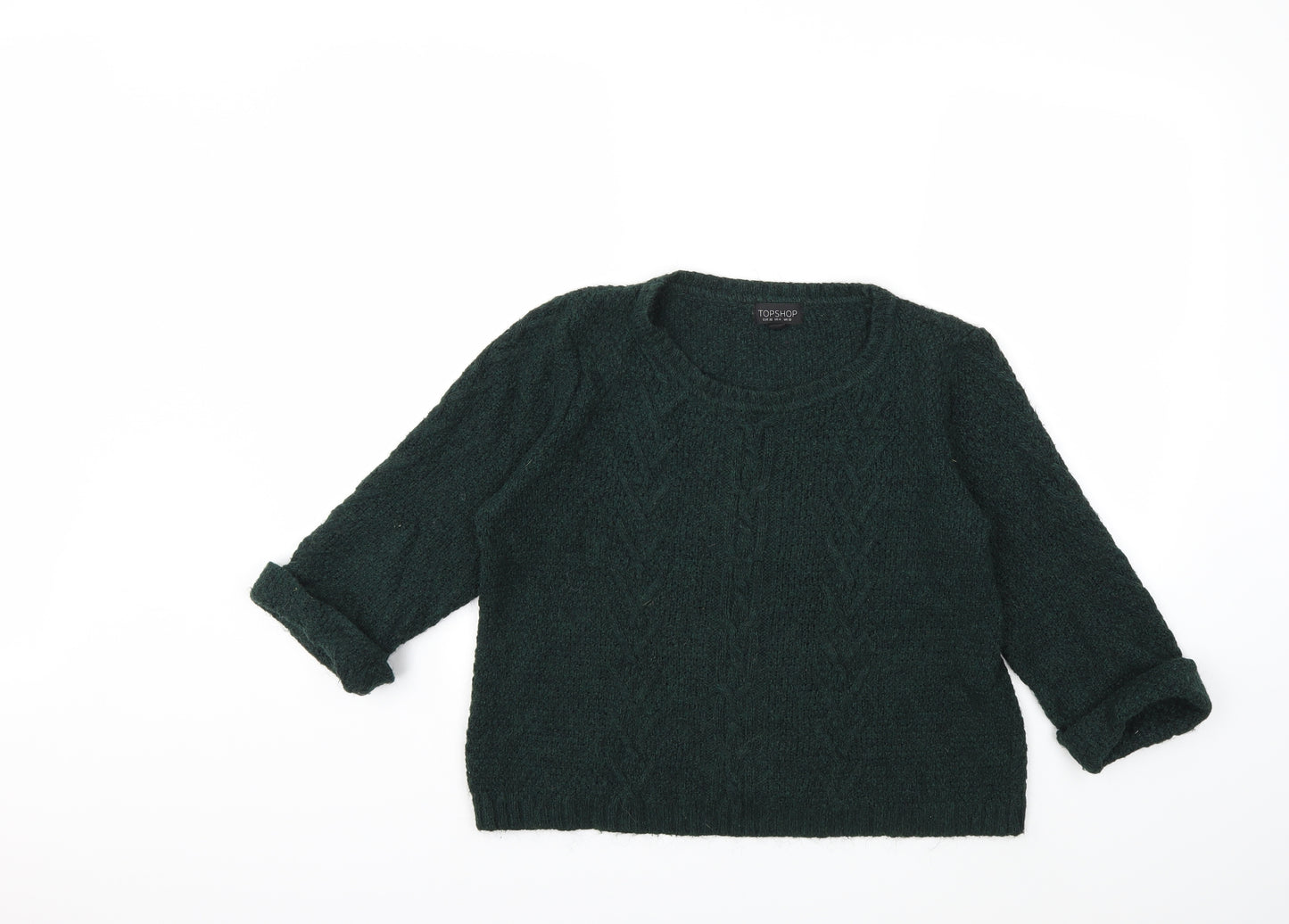 Topshop Womens Green  Knit Pullover Jumper Size 10