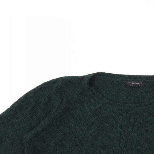 Topshop Womens Green  Knit Pullover Jumper Size 10
