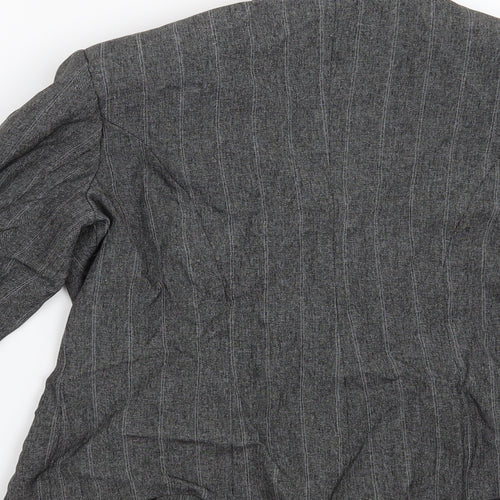 Preworn Womens Grey Striped  Jacket Blazer Size 10
