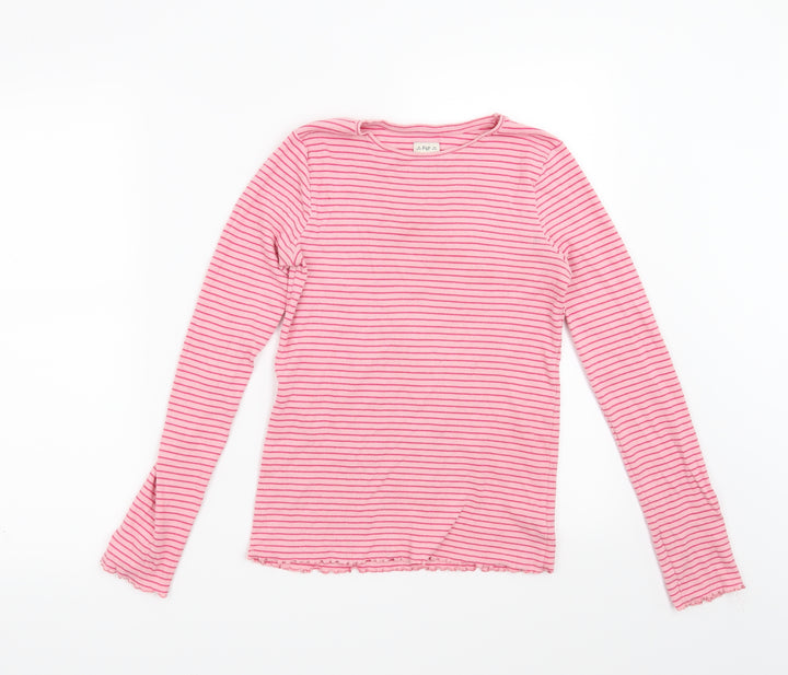 F&F Girls Pink Striped  Basic T-Shirt Size 13-14 Years