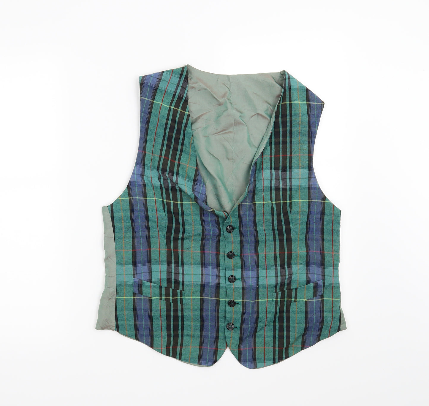 St Michael  Mens Green Check  Jacket Waistcoat Size M