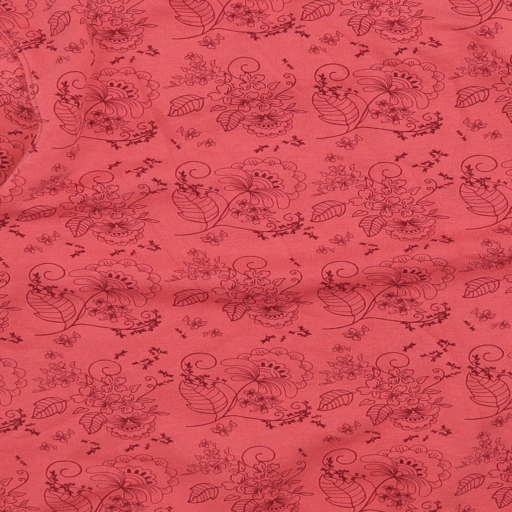 Damart Womens Pink Floral  Pullover Sweatshirt Size 14