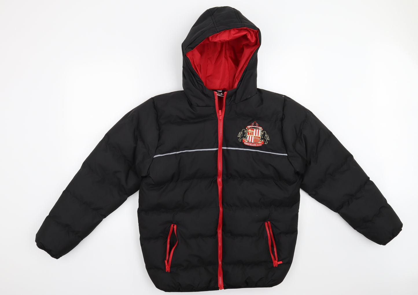 Sunderland AFC Boys Black   Overcoat Coat Size 12-13 Years  - Sunderland AFC