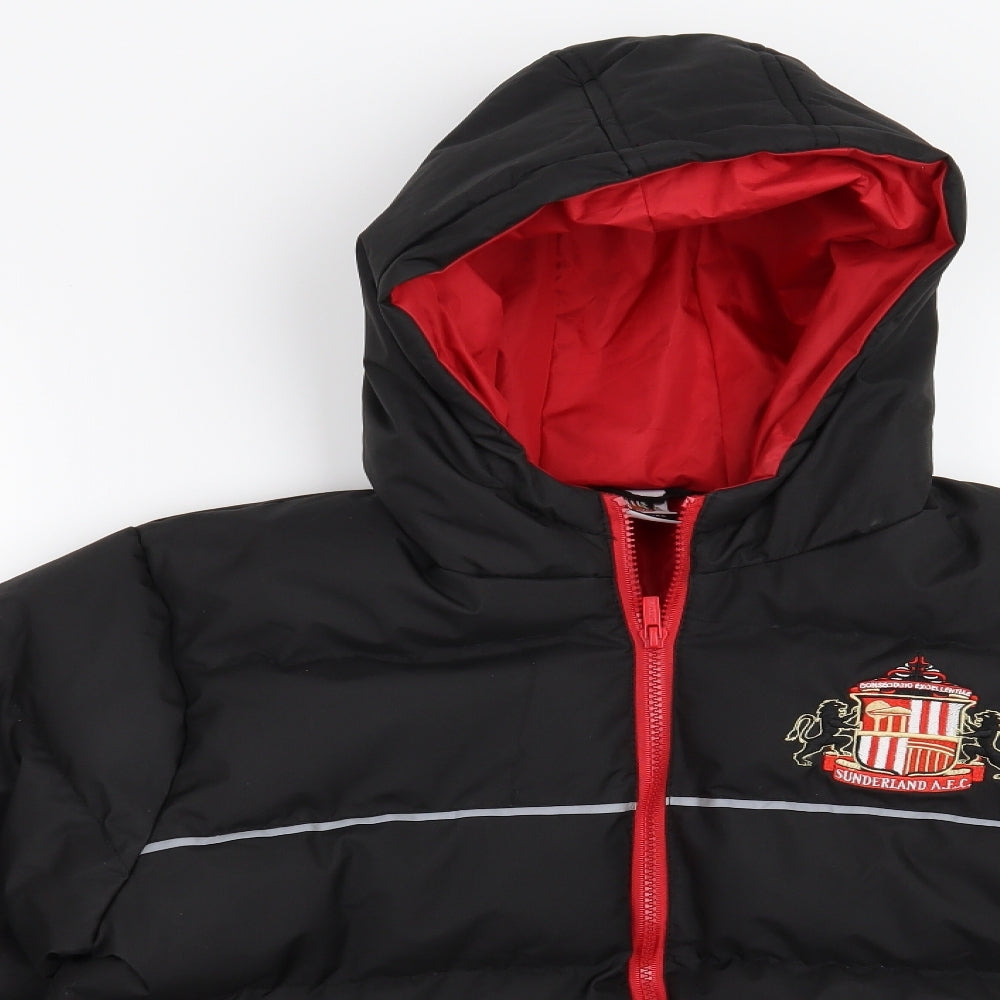 Sunderland AFC Boys Black   Overcoat Coat Size 12-13 Years  - Sunderland AFC