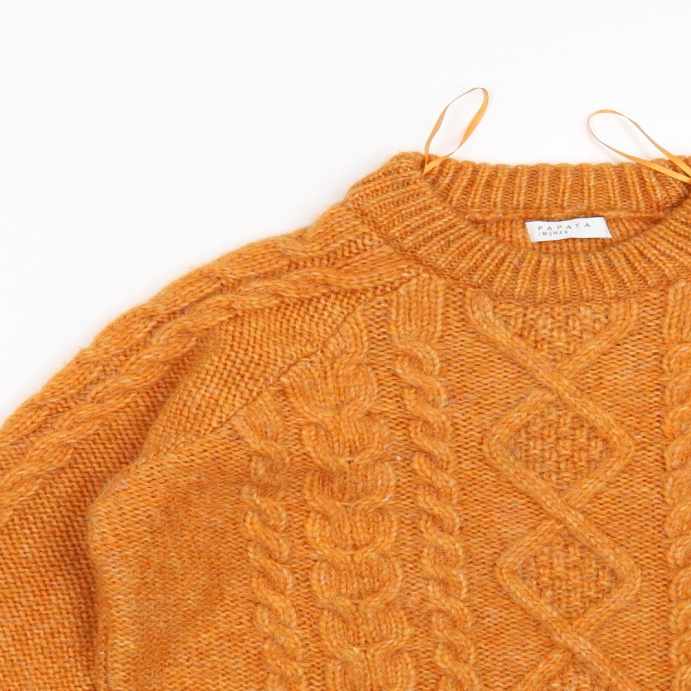Papaya Womens Orange   Pullover Jumper Size M