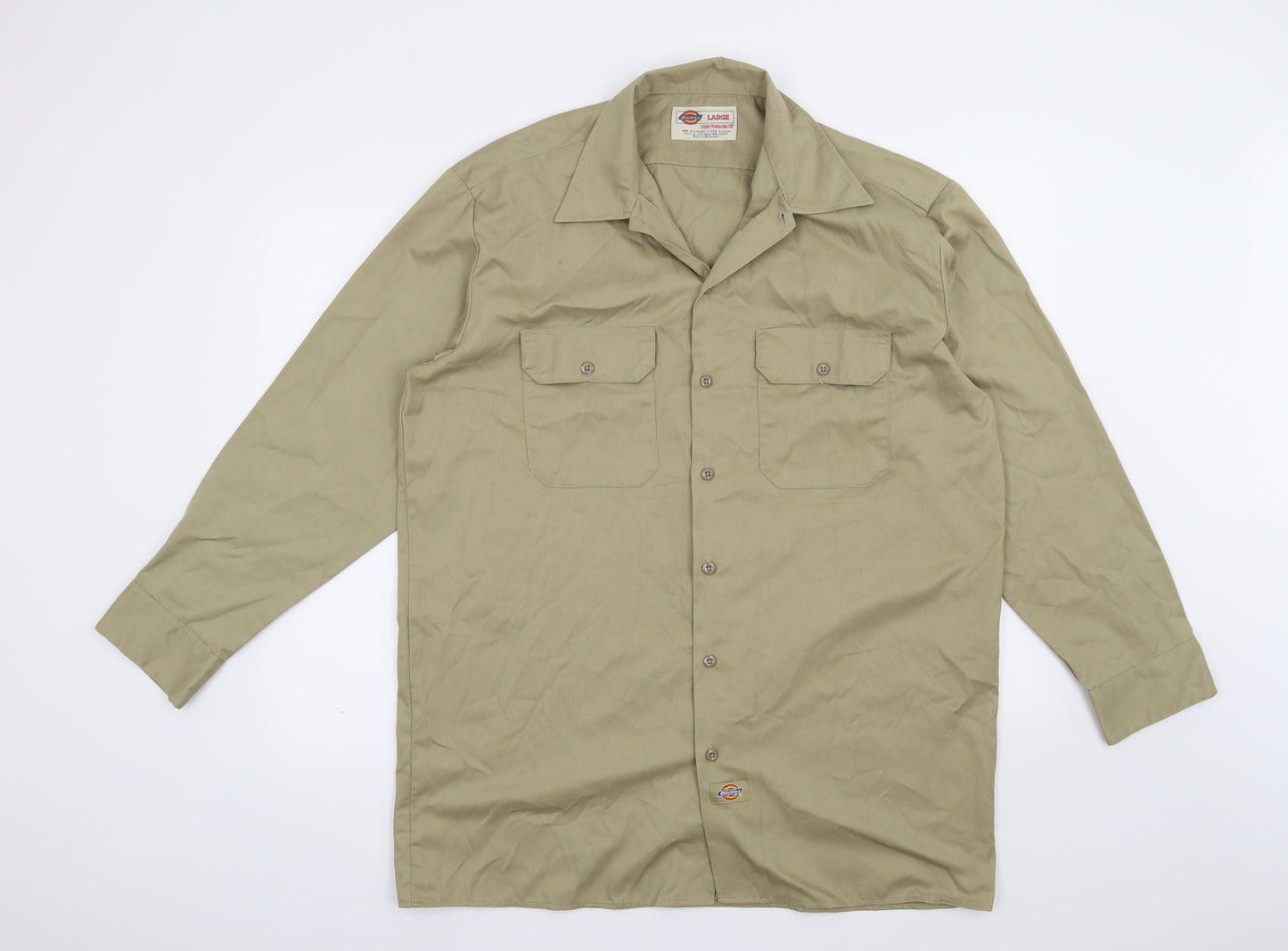 Dickies Mens Beige    Button-Up Size L