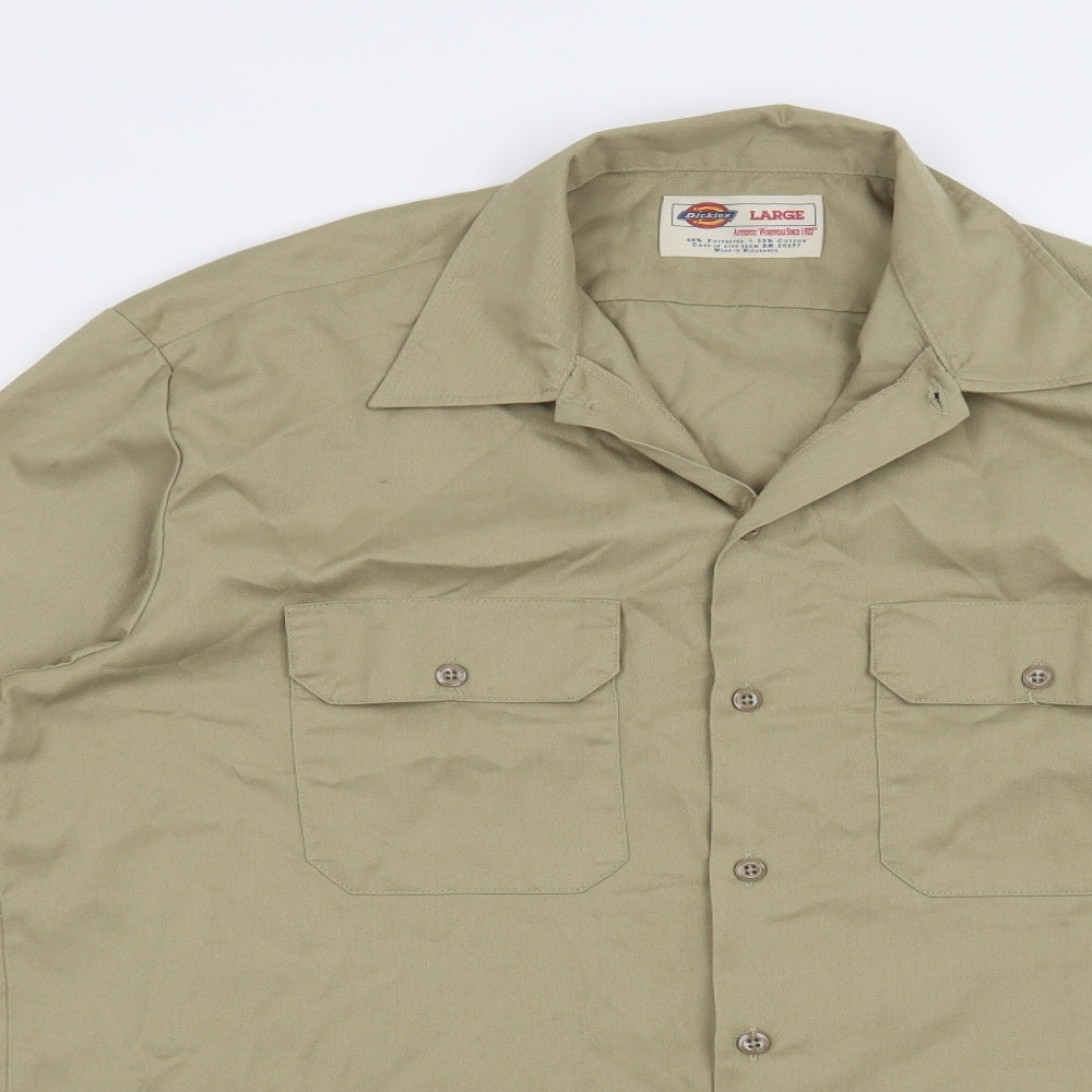 Dickies Mens Beige    Button-Up Size L