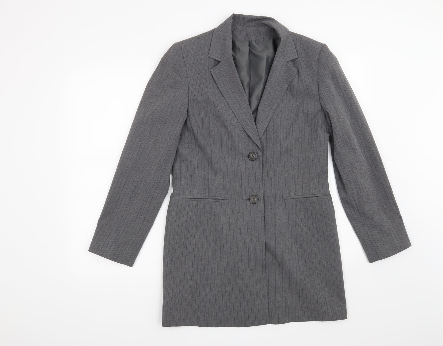 Dorothy Perkins Womens Grey Striped  Jacket Blazer Size 10