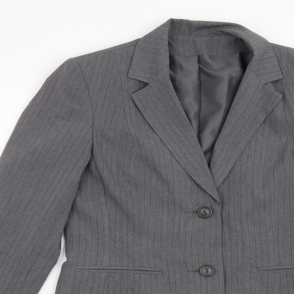 Dorothy Perkins Womens Grey Striped  Jacket Blazer Size 10