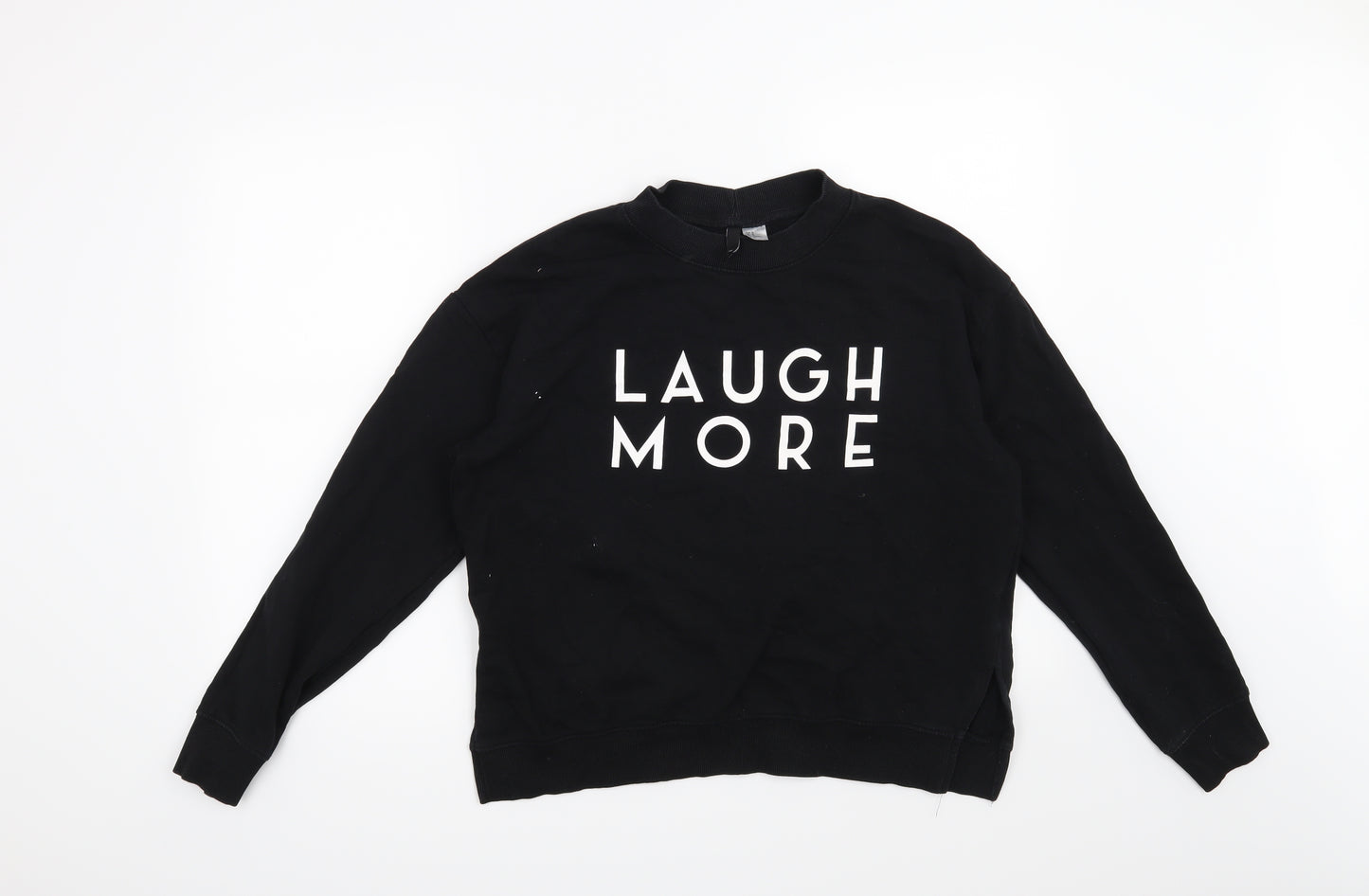 H&M Womens Black   Pullover Sweatshirt Size M  - Laugh More