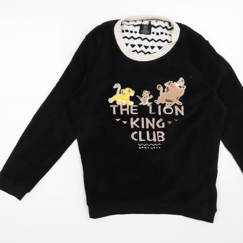 Love to lounge Womens Black Solid  Top Pyjama Top Size 12  - Disney Lion King