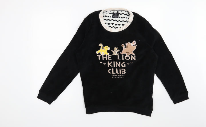 Love to lounge Womens Black Solid  Top Pyjama Top Size 12  - Disney Lion King