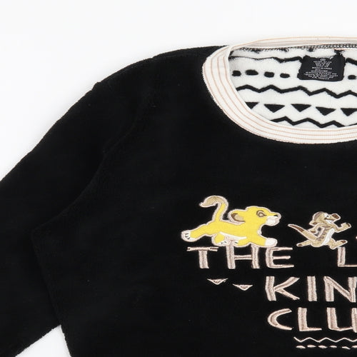 Love to lounge Womens Black Solid  Top Pyjama Top Size 12  - Disney Lion King