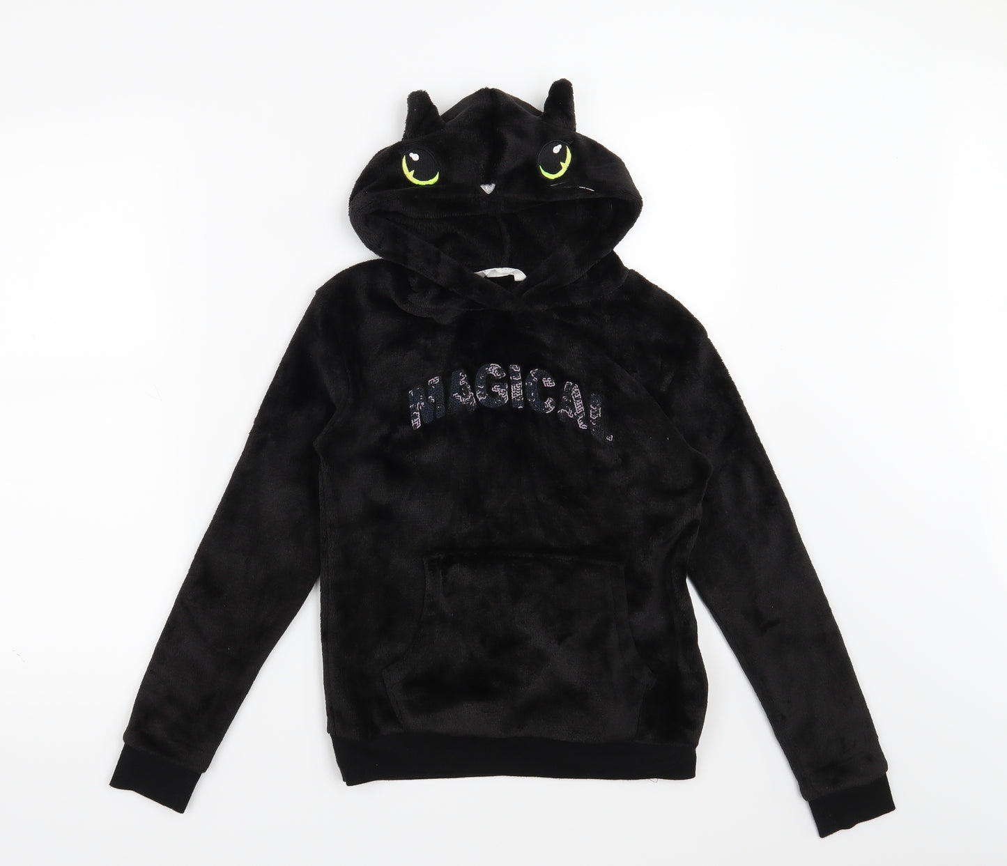 H&M Girls Black   Pullover Hoodie Size 11-12 Years  - Magical