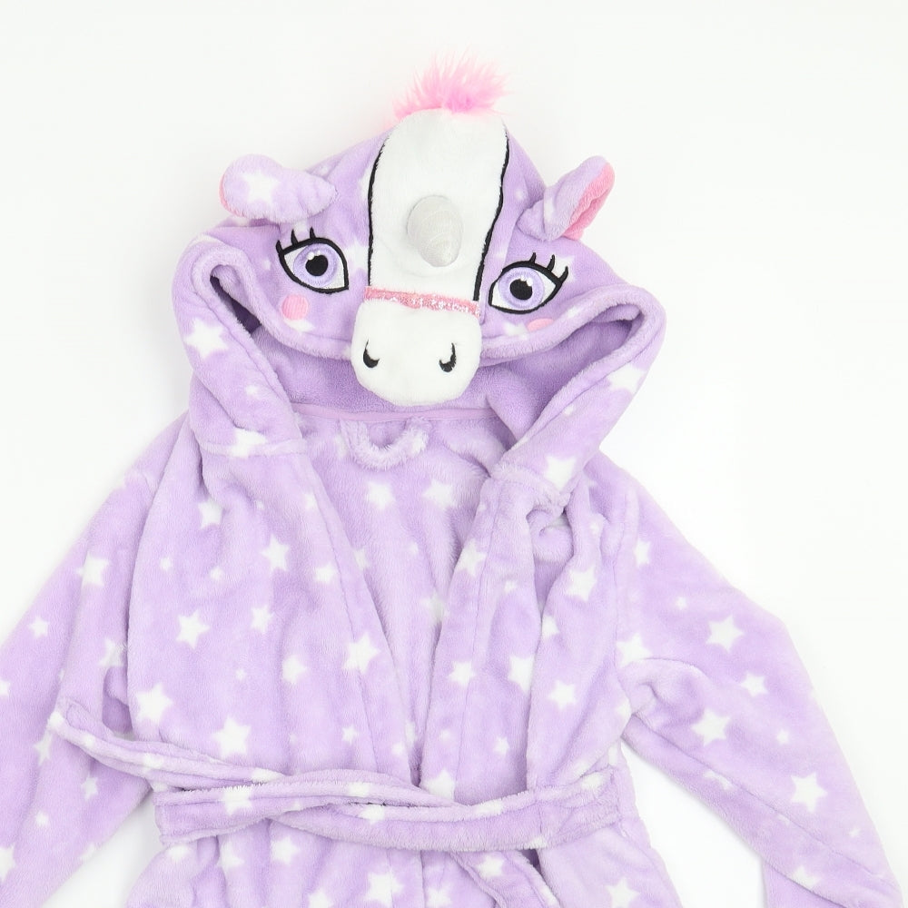George Girls Purple   Kimono Robe Size 5-6 Years  - Unicorn