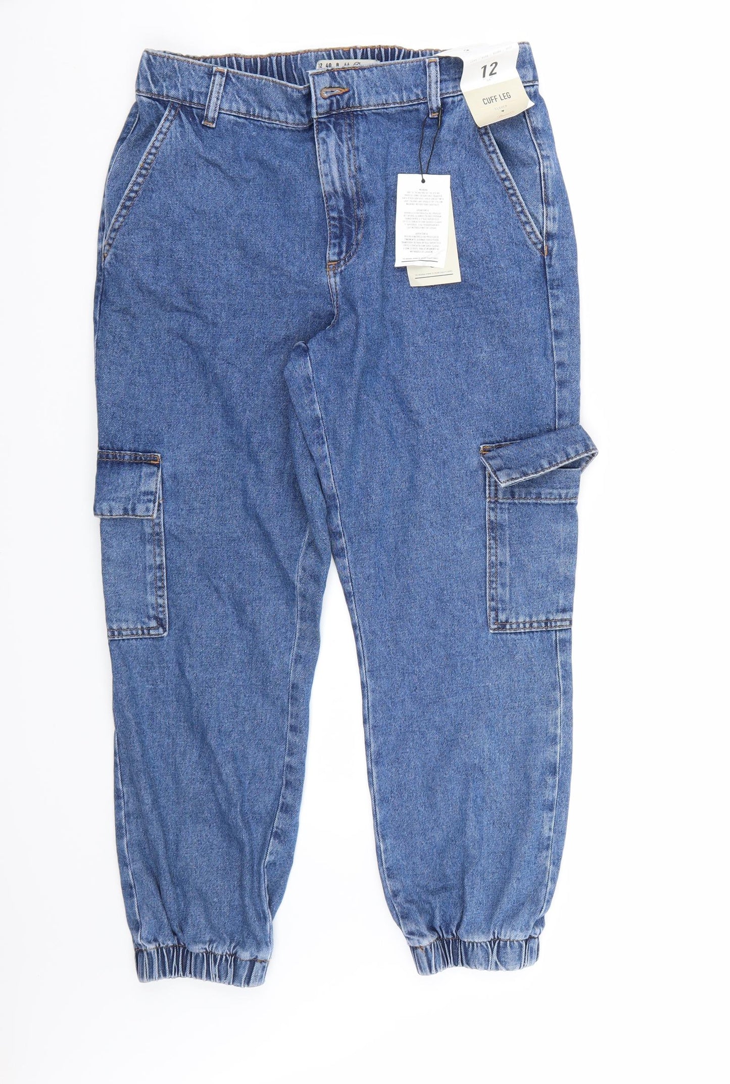 Denim & Co. Womens Blue   Cropped Jeans Size 12 L25 in