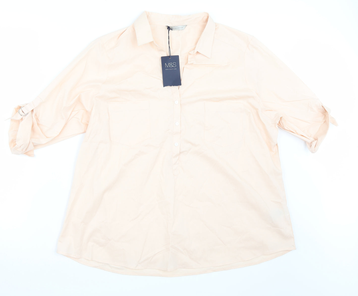 Marks and Spencer Womens Beige   Basic Blouse Size 20
