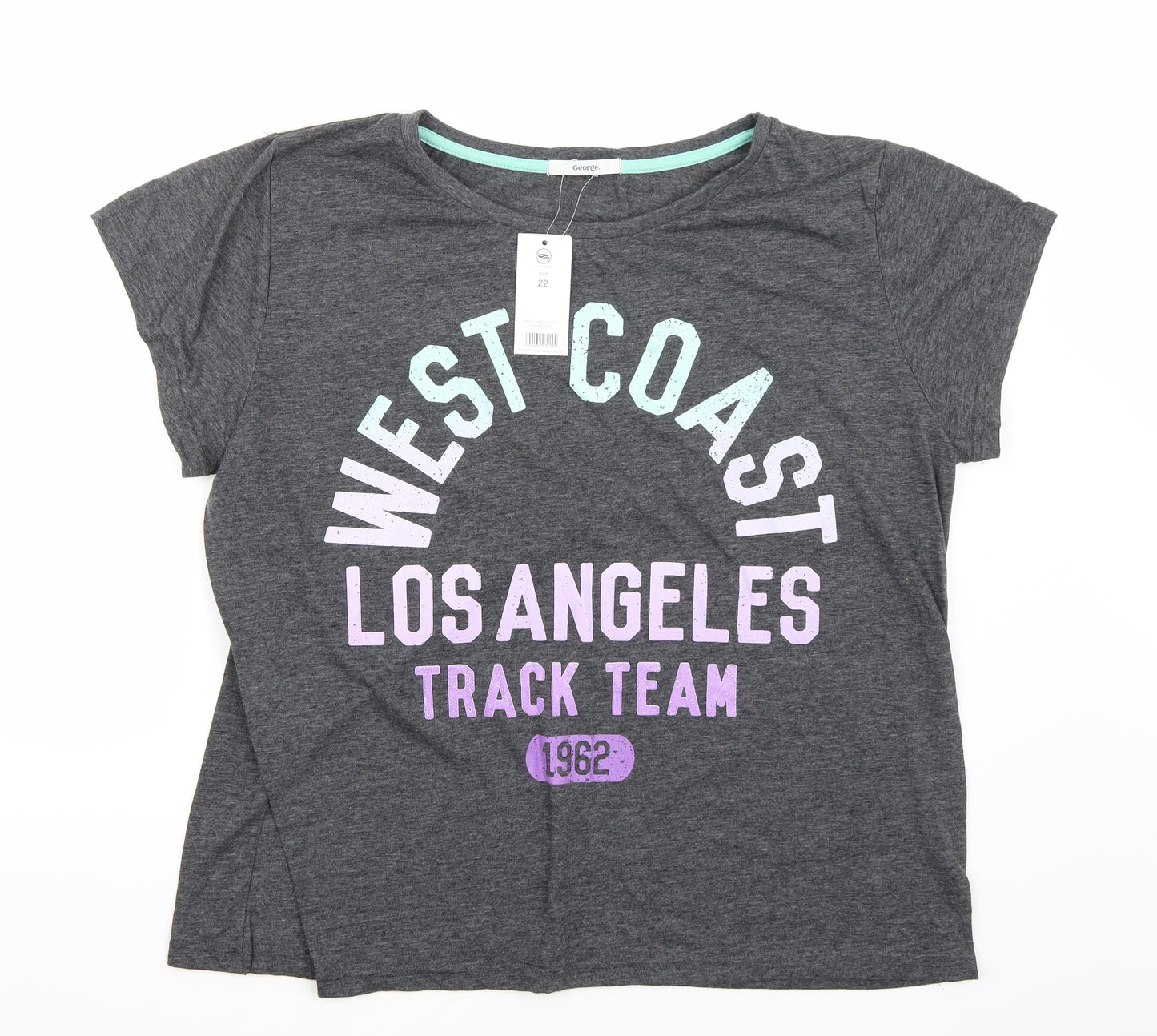 George Womens Grey   Basic T-Shirt Size 22
