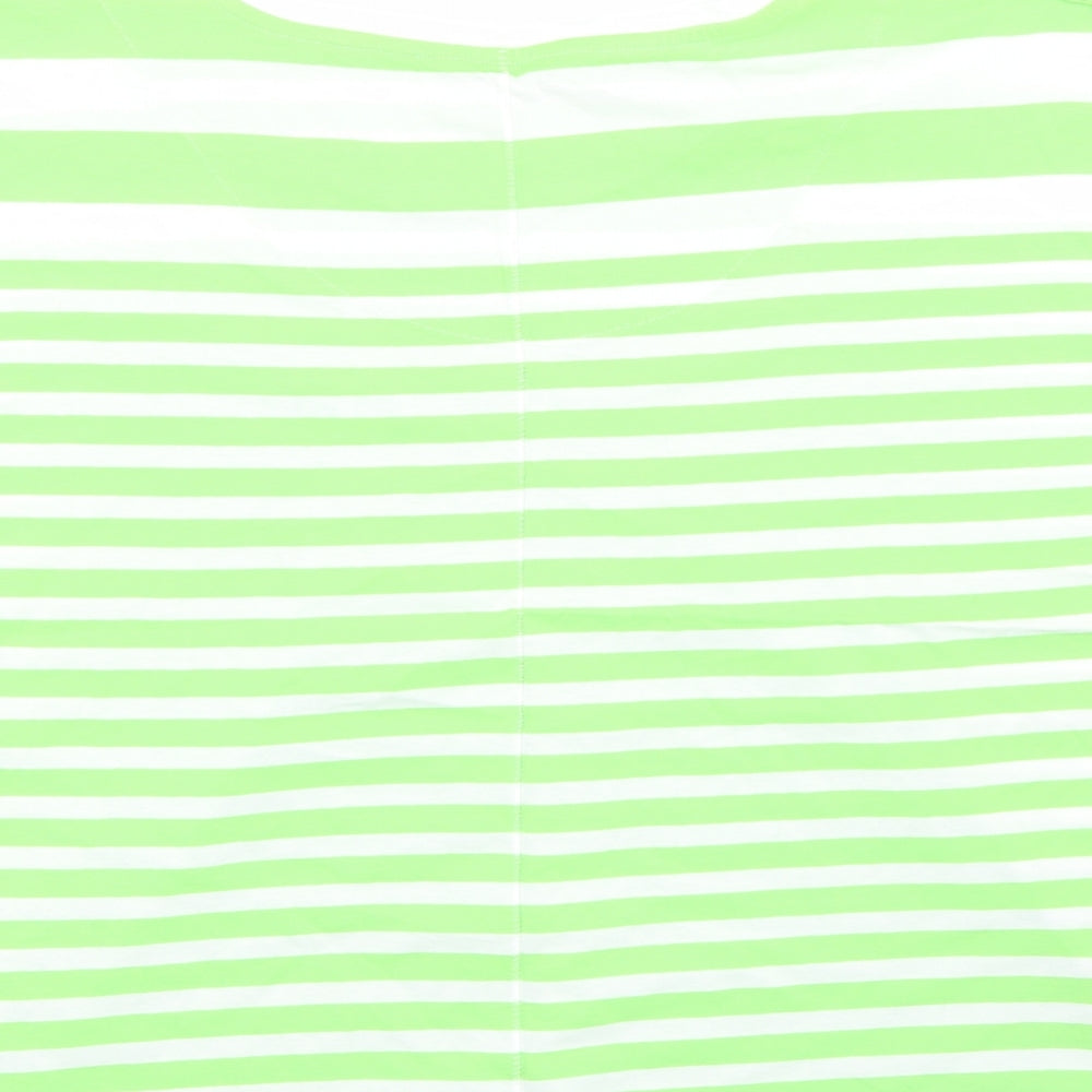 Marks and Spencer Womens Green Striped  Basic T-Shirt Size 20