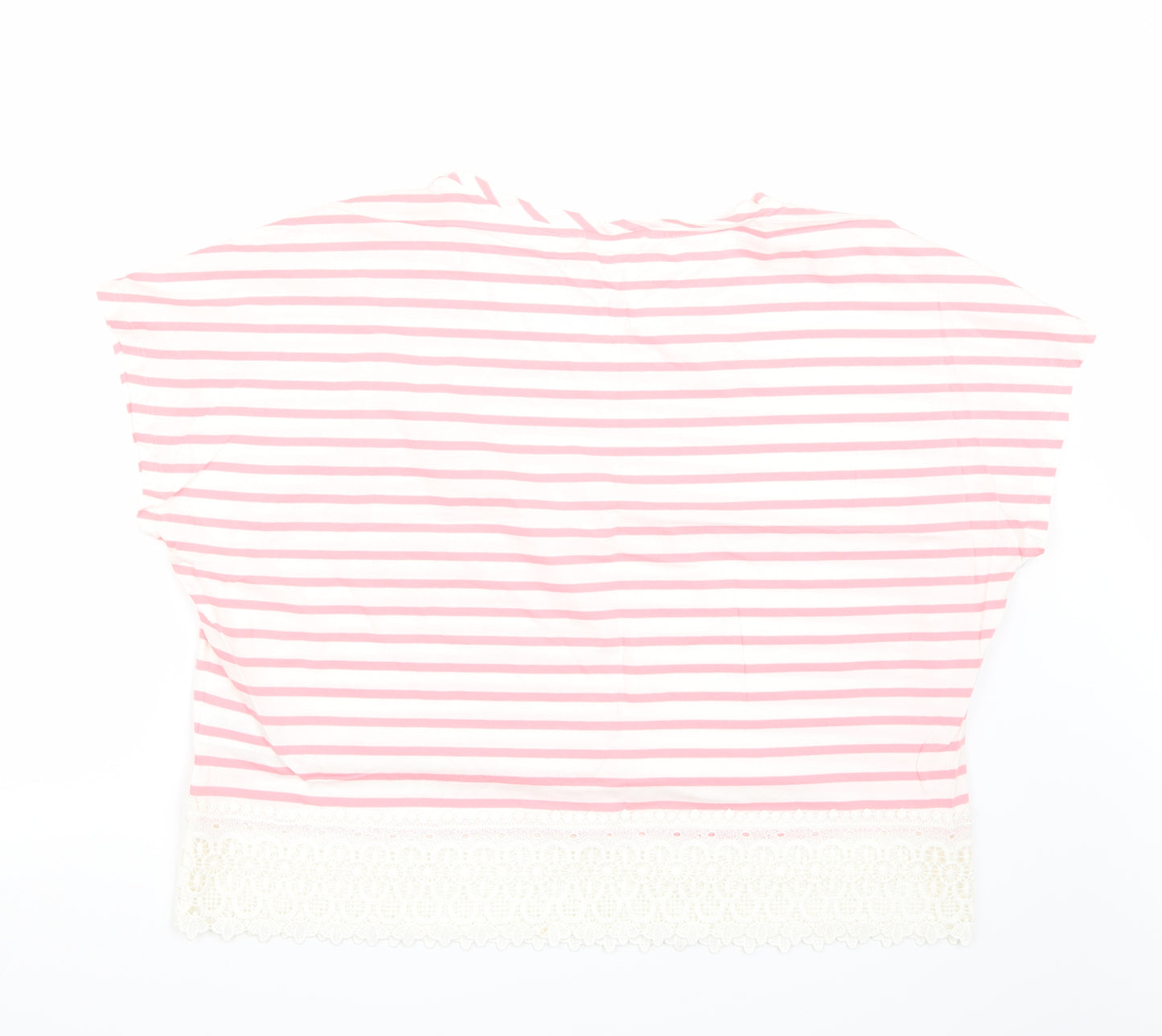 Marks and Spencer Womens Pink Striped  Basic T-Shirt Size 20