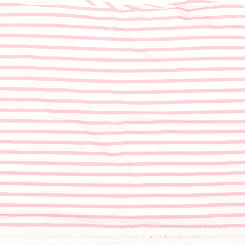 Marks and Spencer Womens Pink Striped  Basic T-Shirt Size 20