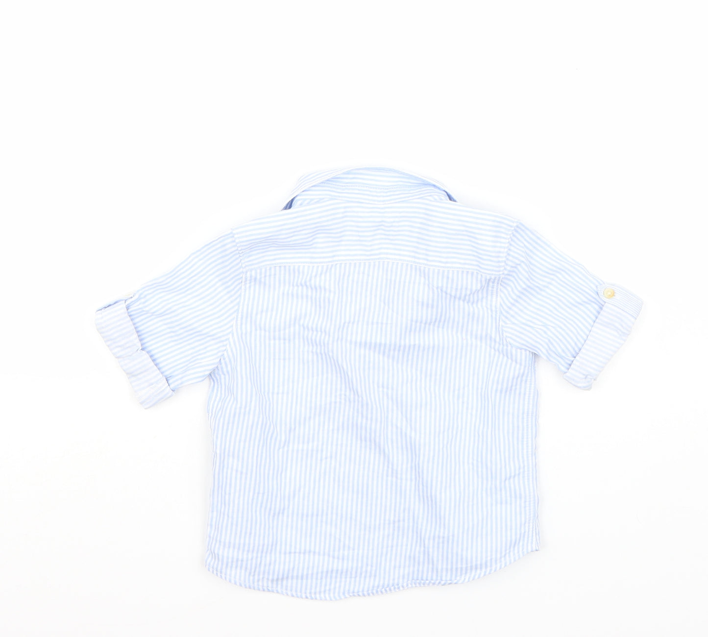 Zara Boys Blue Striped  Basic T-Shirt Size 9-12 Months