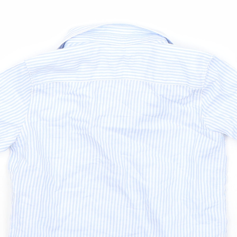 Zara Boys Blue Striped  Basic T-Shirt Size 9-12 Months