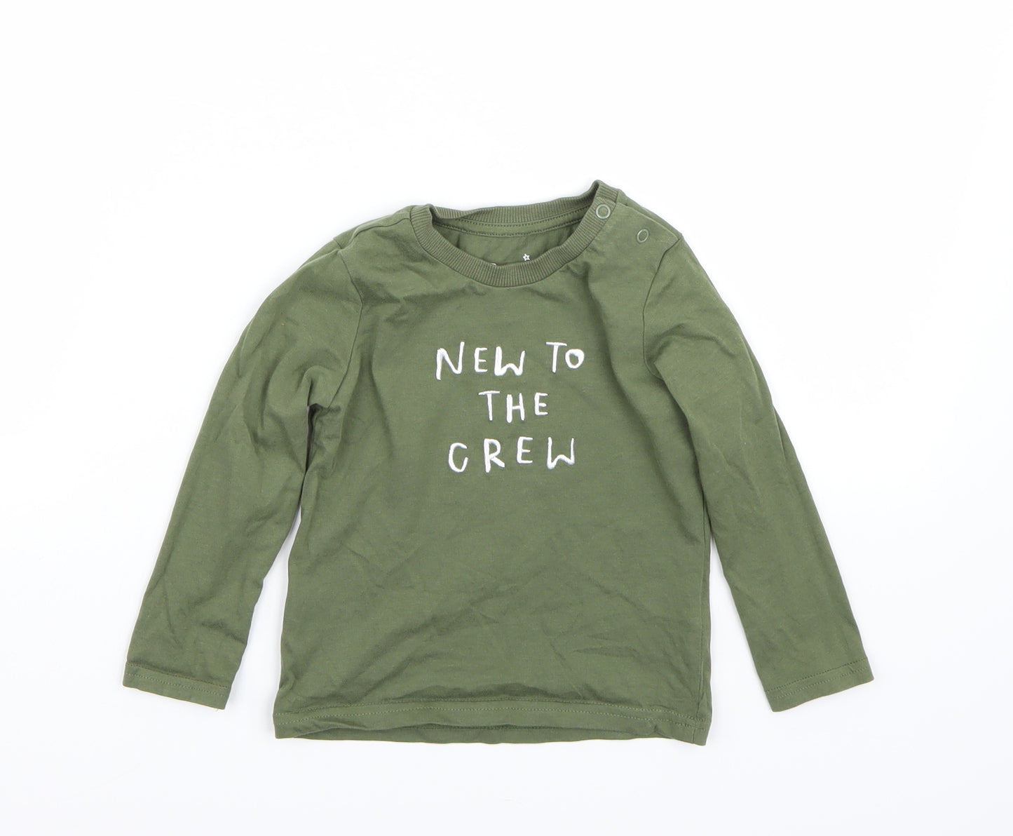 F&F Boys Green   Basic T-Shirt Size 18-24 Months