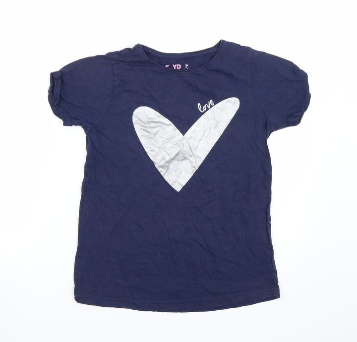 Young Dimension Girls Blue Rayon Basic T-Shirt Size 12 Years