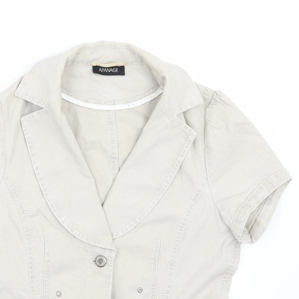 APANAGE Womens Beige   Jacket Coat Size 10
