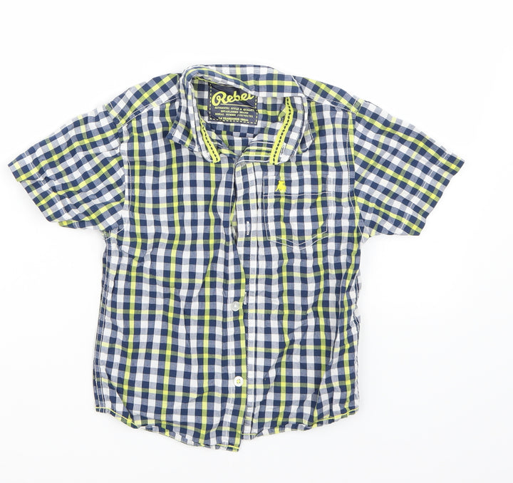 Rebel Boys Blue Check Basic Button-Up Size 3-4 Years