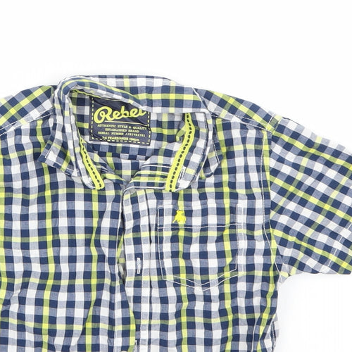 Rebel Boys Blue Check  Basic Button-Up Size 3-4 Years