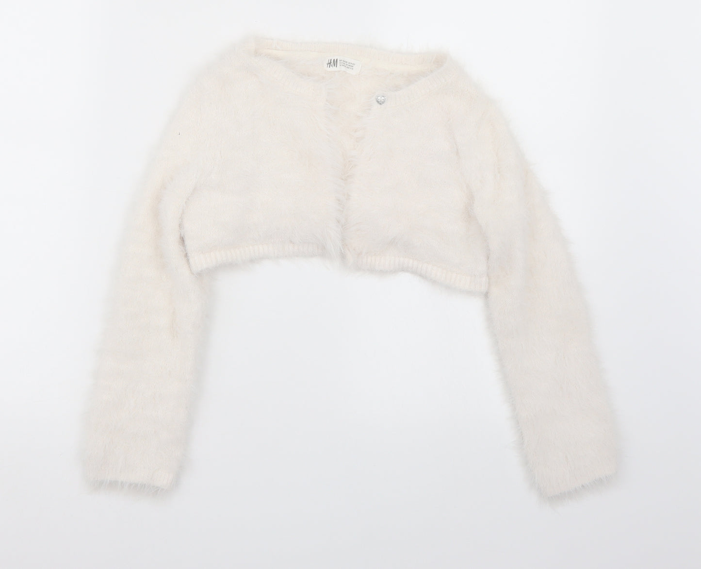 H&M Girls White   Cardigan Jumper Size 4 Years