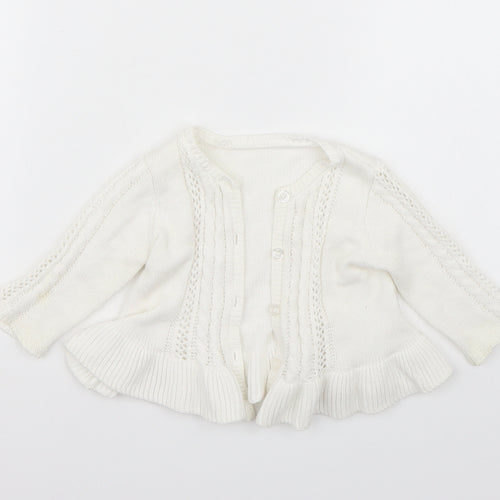 Matalan Baby White   Cardigan Jumper Size 3-6 Months