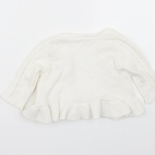 Matalan Baby White   Cardigan Jumper Size 3-6 Months