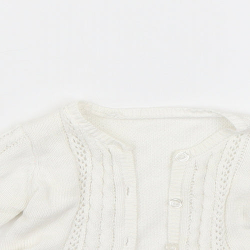 Matalan Baby White   Cardigan Jumper Size 3-6 Months