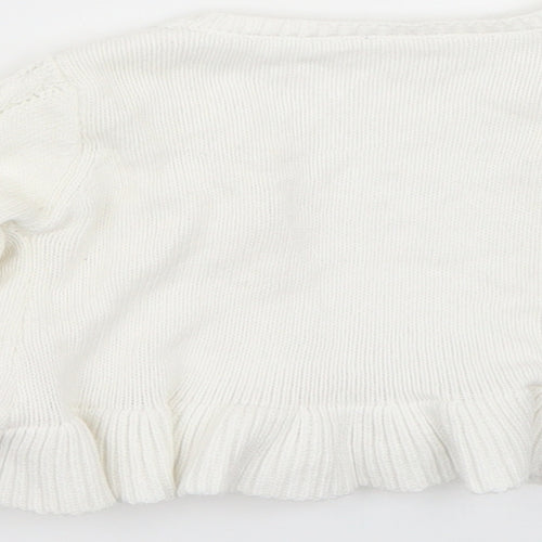 Matalan Baby White   Cardigan Jumper Size 3-6 Months