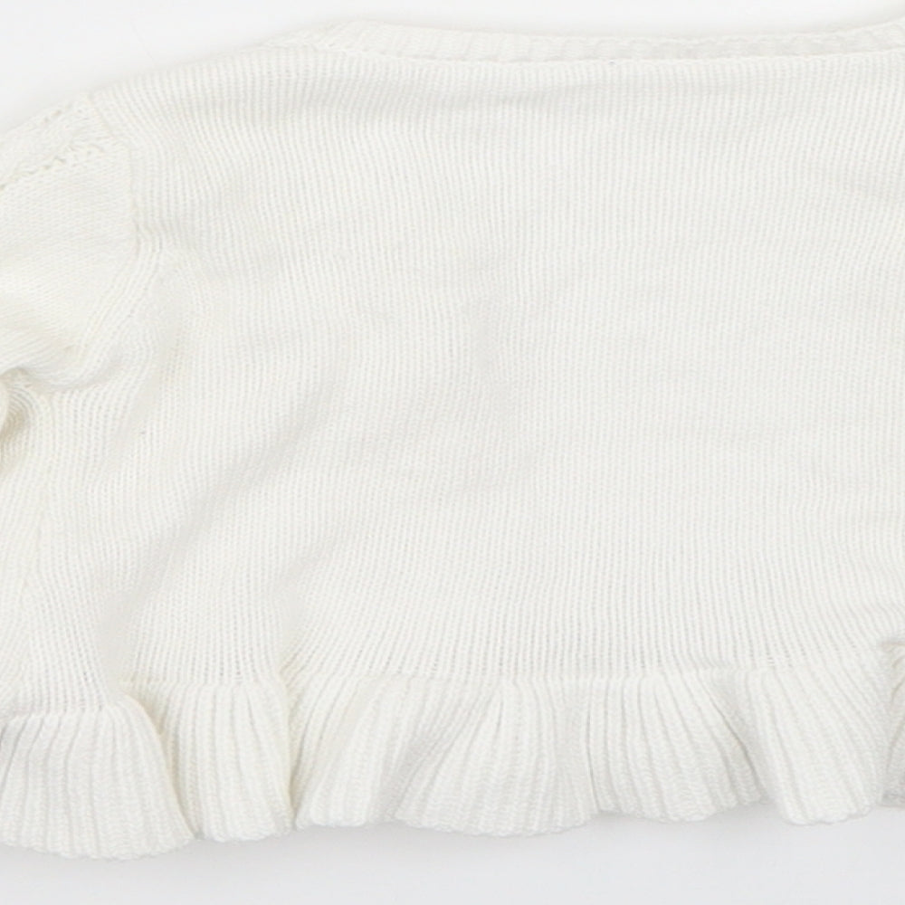 Matalan Baby White   Cardigan Jumper Size 3-6 Months