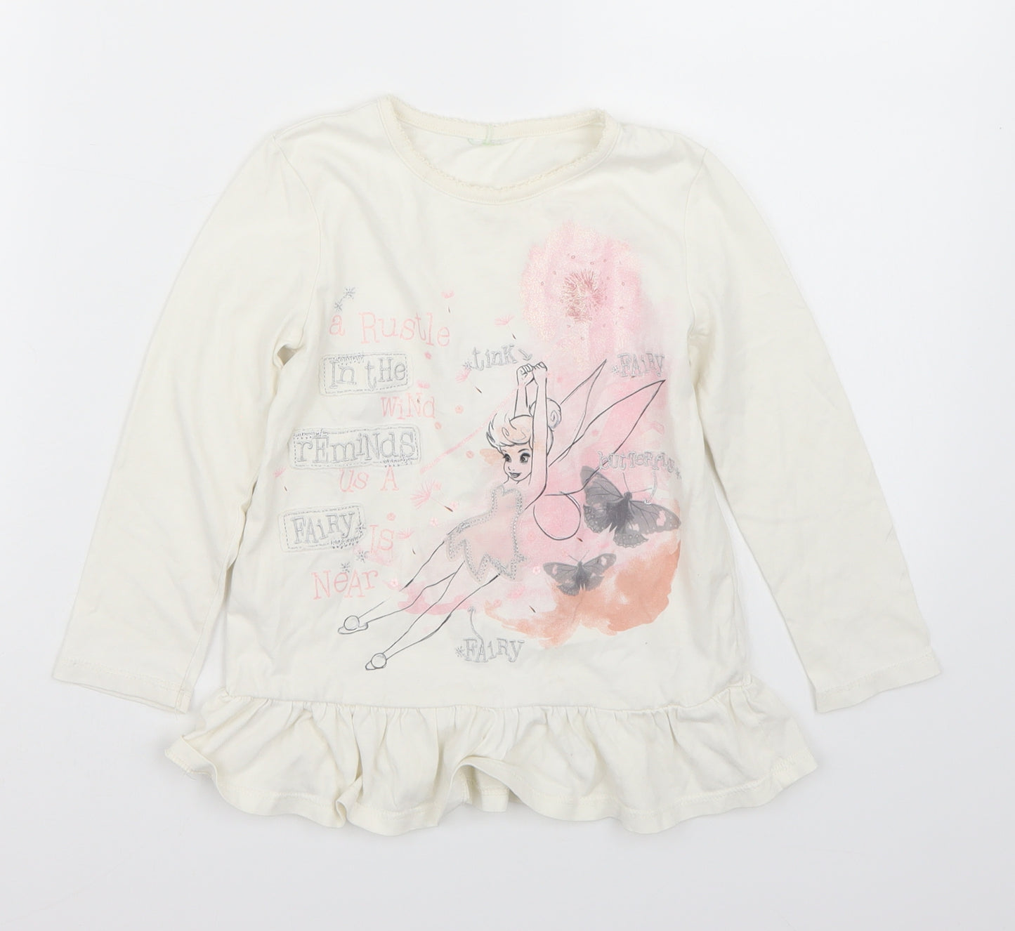 George Girls White   Basic T-Shirt Size 3-4 Years
