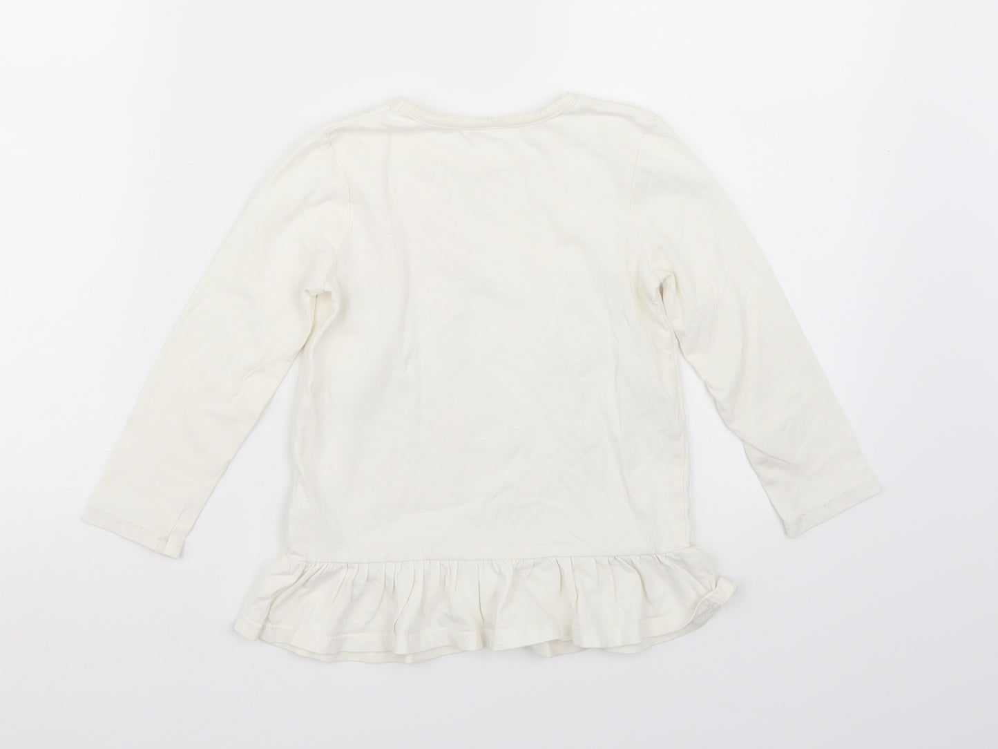 George Girls White   Basic T-Shirt Size 3-4 Years