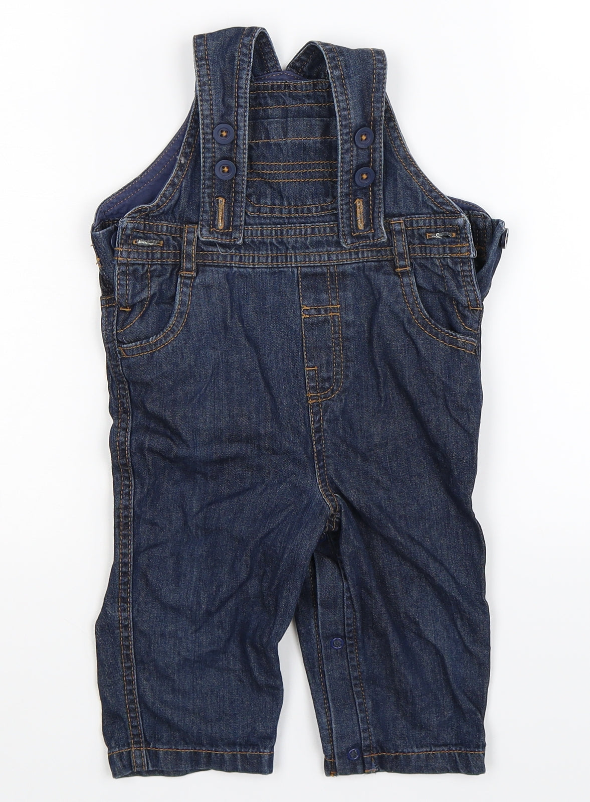 Marks and Spencer Baby Blue  Denim Dungaree One-Piece Size 9-12 Months