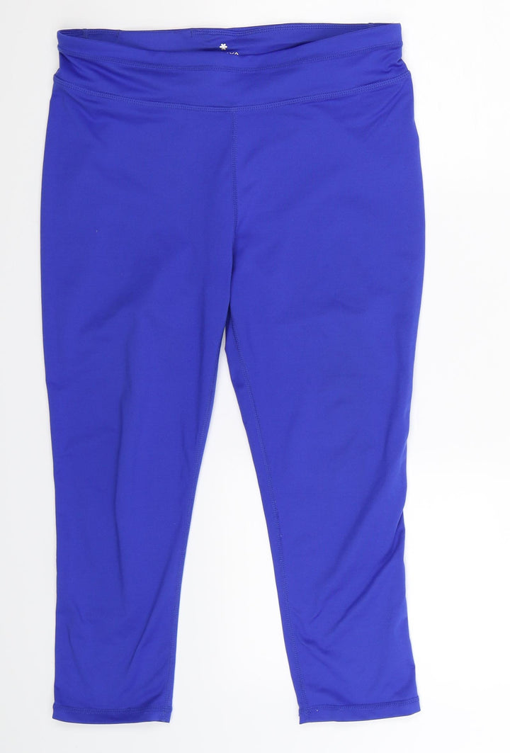 Papaya Womens Blue Compression Leggings Size M L21 in - Cropped