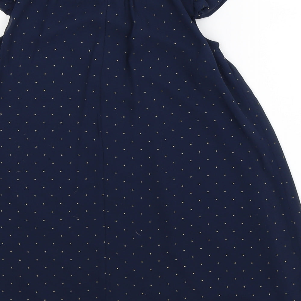 George Girls Blue Spotted Satin Fit & Flare  Size 3-4 Years