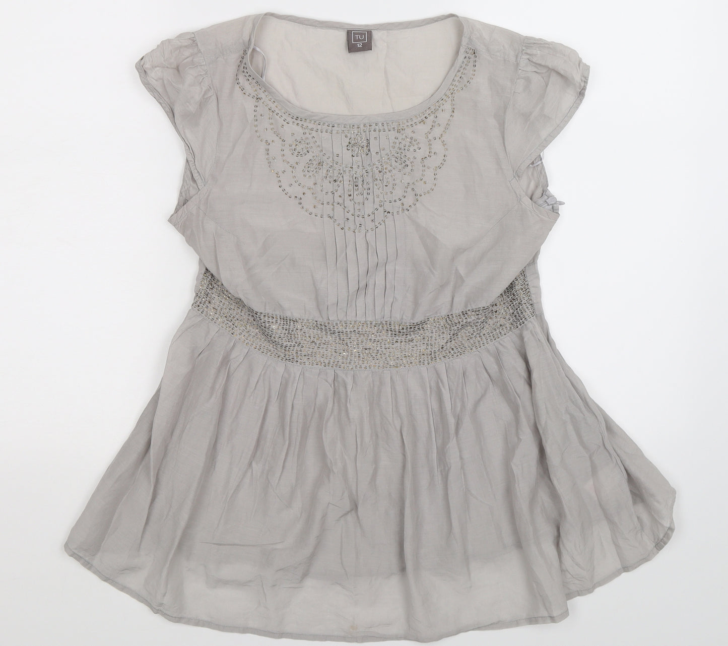 TU Womens Grey   Camisole Blouse Size 12