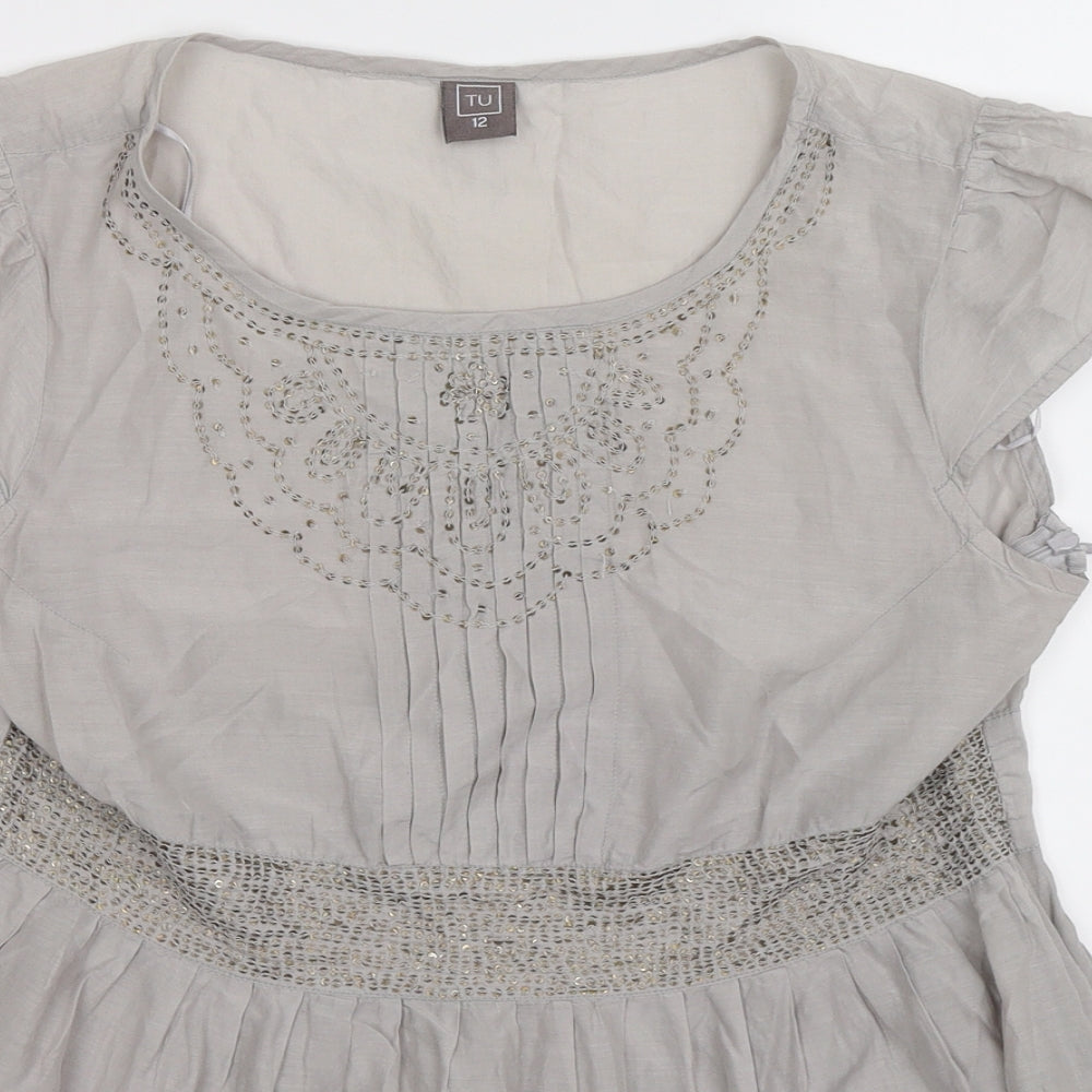 TU Womens Grey   Camisole Blouse Size 12