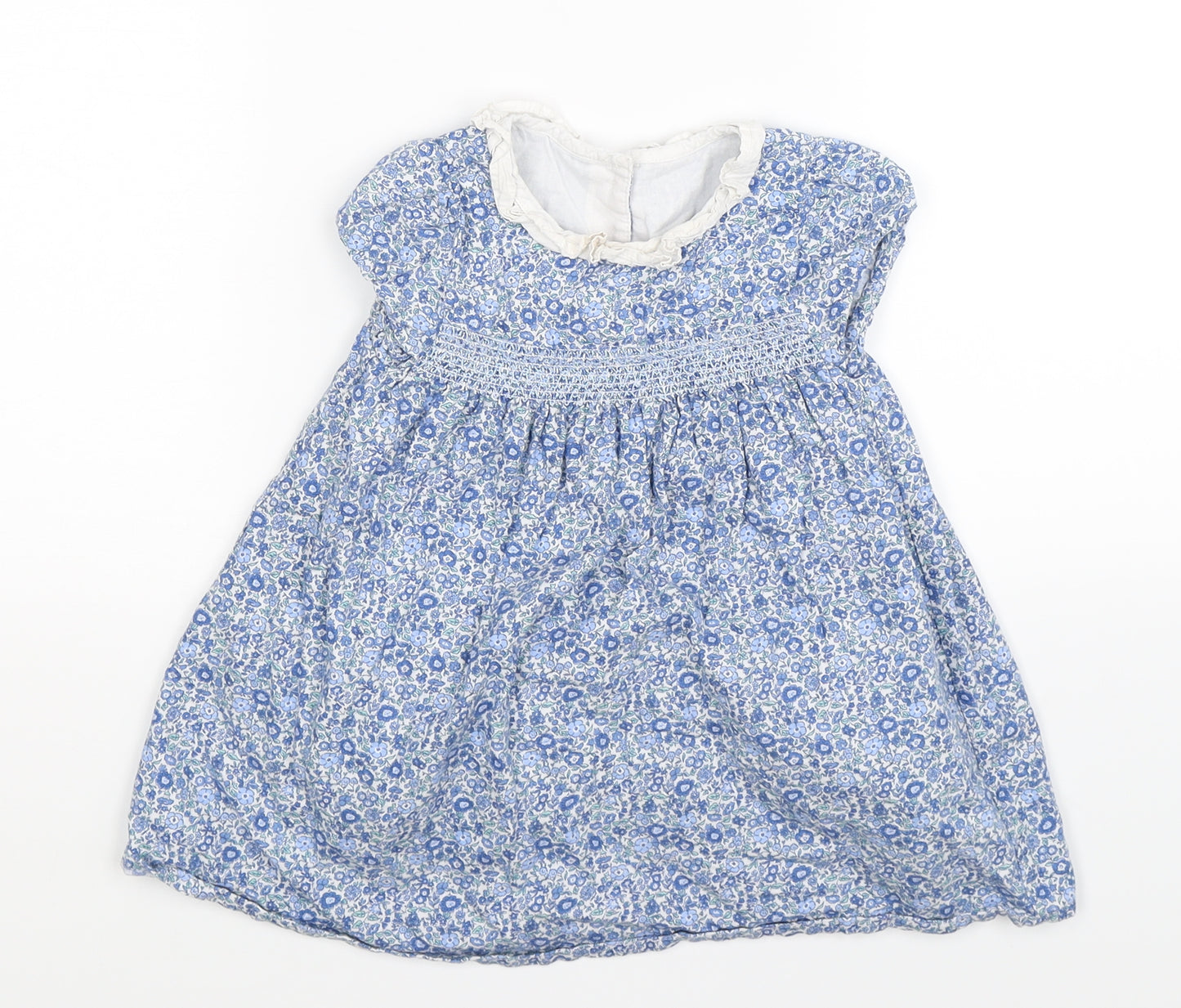 Marks and Spencer Girls Blue Floral  Fit & Flare  Size 12-18 Months