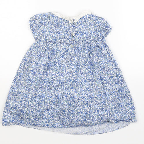 Marks and Spencer Girls Blue Floral  Fit & Flare  Size 12-18 Months