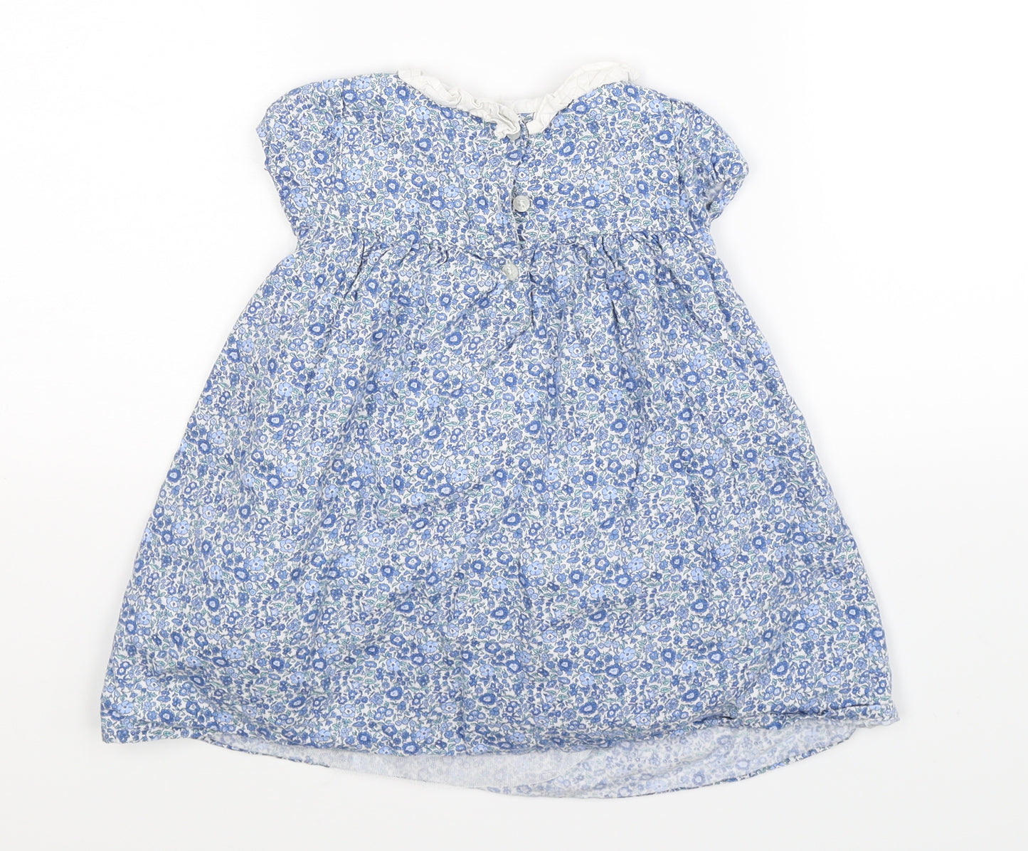 Marks and Spencer Girls Blue Floral  Fit & Flare  Size 12-18 Months