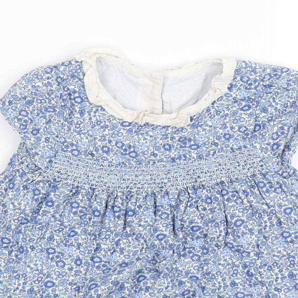 Marks and Spencer Girls Blue Floral  Fit & Flare  Size 12-18 Months